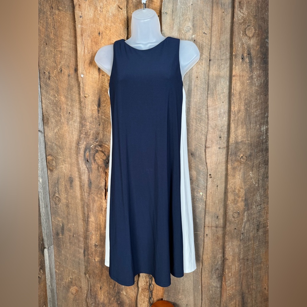 Lauren Ralph Lauren Sleeveless Navy and White Dress